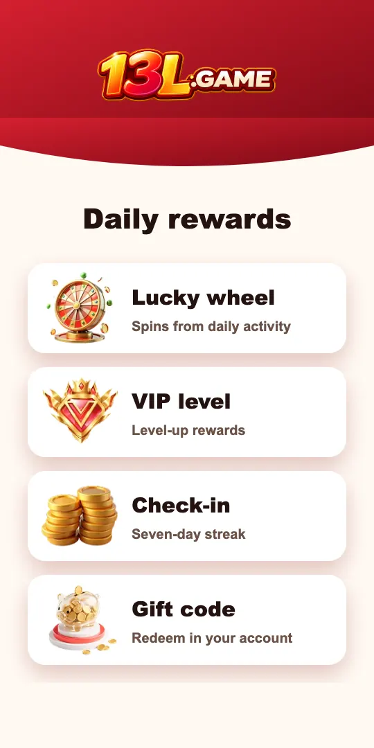 13L rewards screen